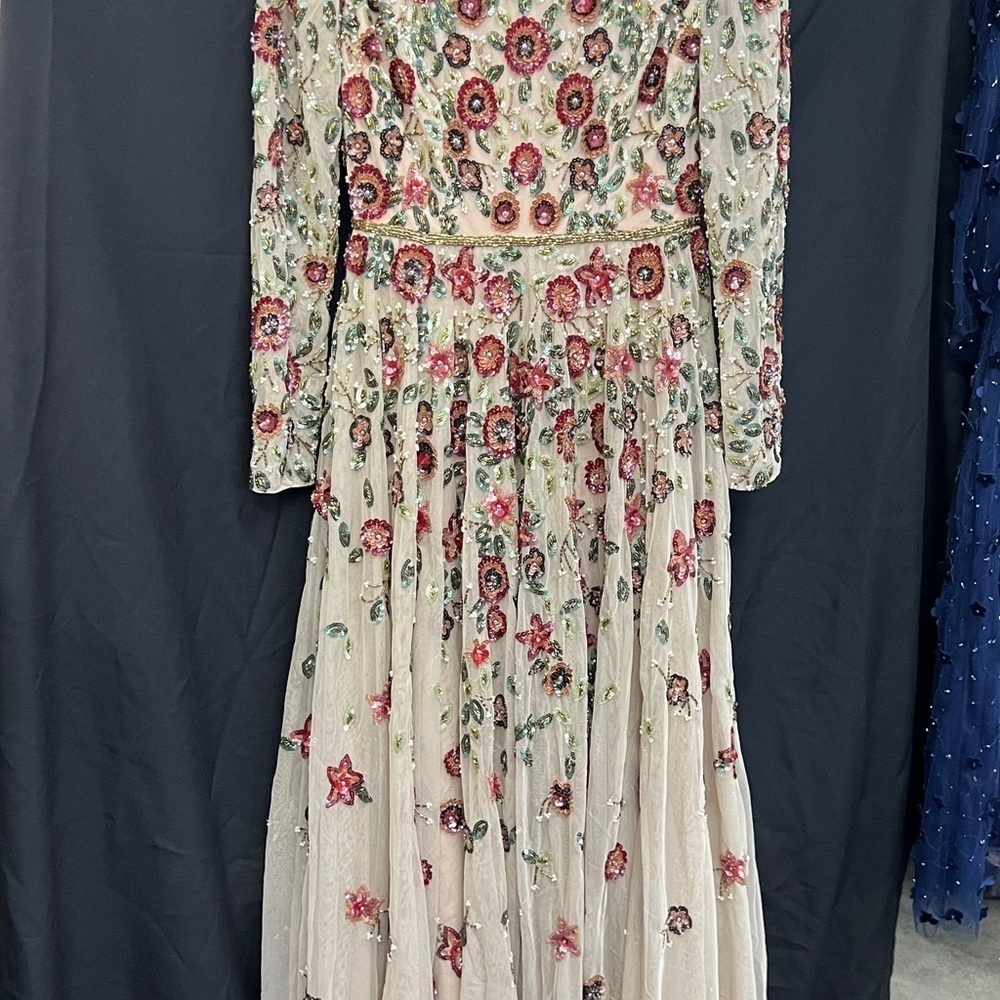 Mac Duggal 5533 Embellished High Neck Long Sleeve A Line Gown - Picture 7 of 14